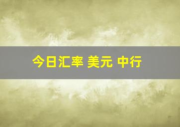 今日汇率 美元 中行